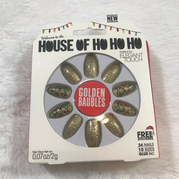 NEW ELEGANT TOUCH GOLDEN BAUBLES CHRISTMAS NAILS - Picture 10 of 10